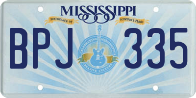 MS license plate BPJ335