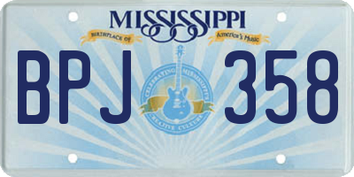 MS license plate BPJ358