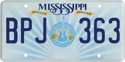 MS license plate BPJ363
