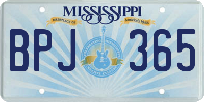 MS license plate BPJ365