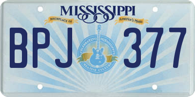 MS license plate BPJ377