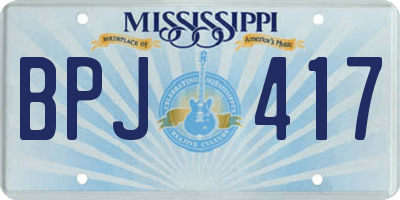 MS license plate BPJ417