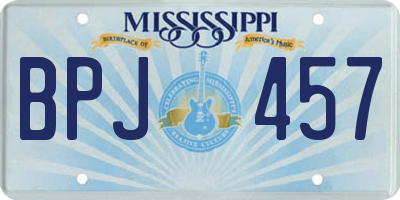 MS license plate BPJ457
