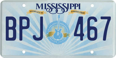 MS license plate BPJ467