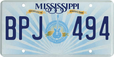 MS license plate BPJ494