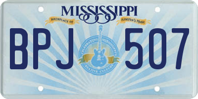 MS license plate BPJ507