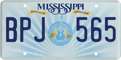 MS license plate BPJ565