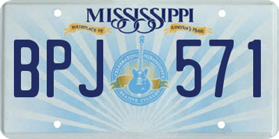 MS license plate BPJ571