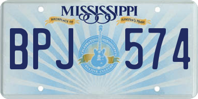 MS license plate BPJ574