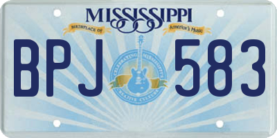 MS license plate BPJ583