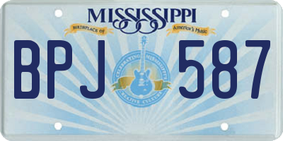 MS license plate BPJ587