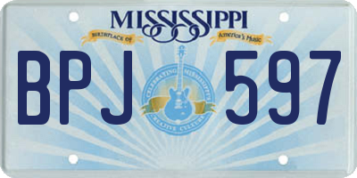 MS license plate BPJ597