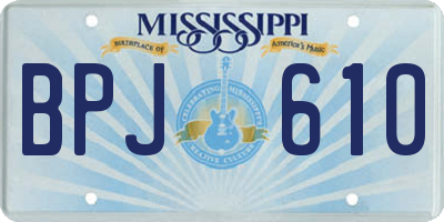 MS license plate BPJ610