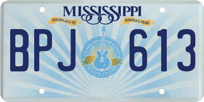 MS license plate BPJ613