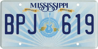 MS license plate BPJ619