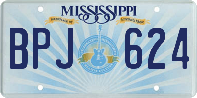 MS license plate BPJ624