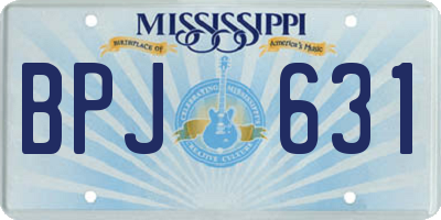 MS license plate BPJ631