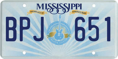 MS license plate BPJ651