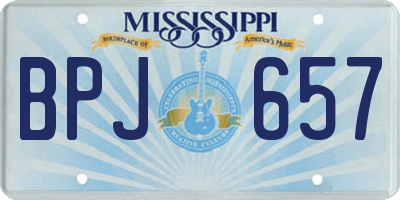 MS license plate BPJ657