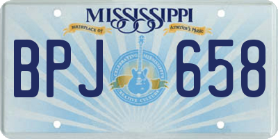 MS license plate BPJ658