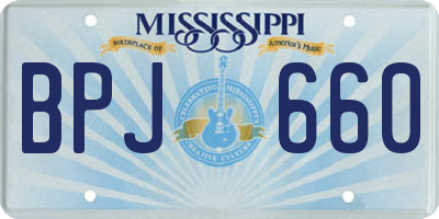 MS license plate BPJ660
