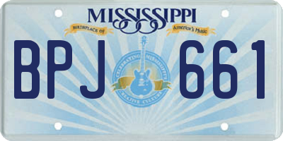 MS license plate BPJ661