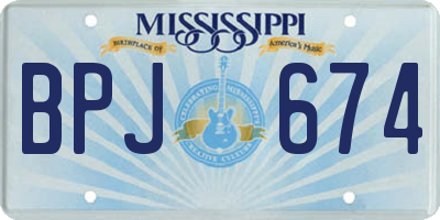 MS license plate BPJ674