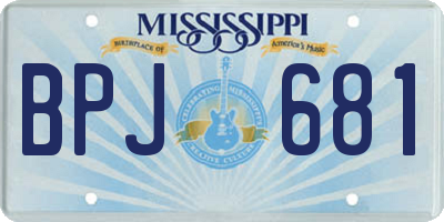 MS license plate BPJ681