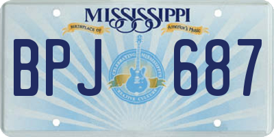MS license plate BPJ687