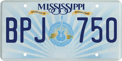 MS license plate BPJ750