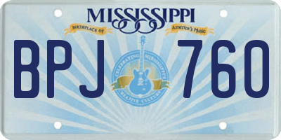 MS license plate BPJ760