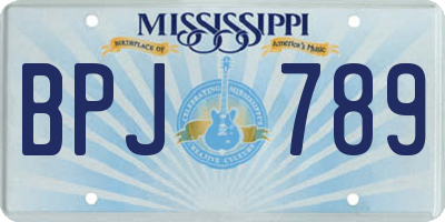 MS license plate BPJ789