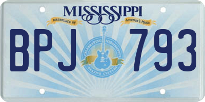 MS license plate BPJ793
