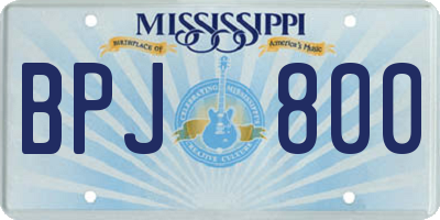 MS license plate BPJ800