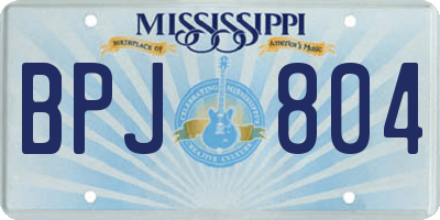 MS license plate BPJ804