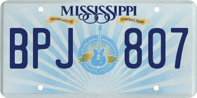 MS license plate BPJ807