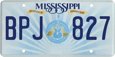 MS license plate BPJ827