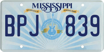 MS license plate BPJ839