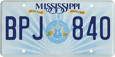 MS license plate BPJ840