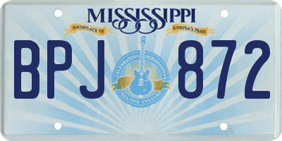 MS license plate BPJ872
