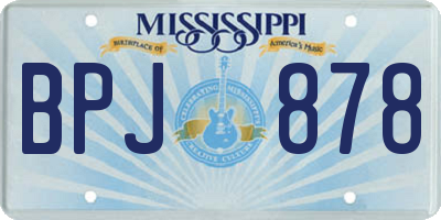 MS license plate BPJ878