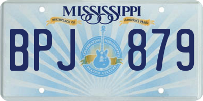 MS license plate BPJ879