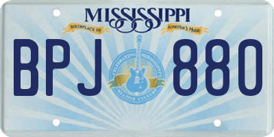 MS license plate BPJ880