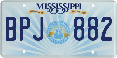 MS license plate BPJ882
