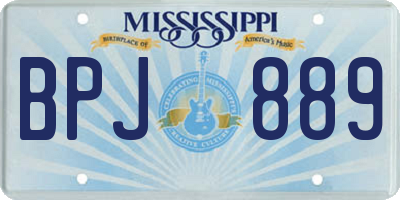 MS license plate BPJ889