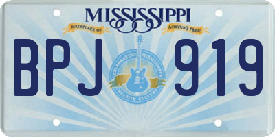 MS license plate BPJ919
