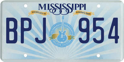 MS license plate BPJ954