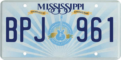 MS license plate BPJ961