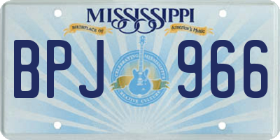 MS license plate BPJ966