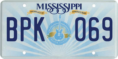 MS license plate BPK069